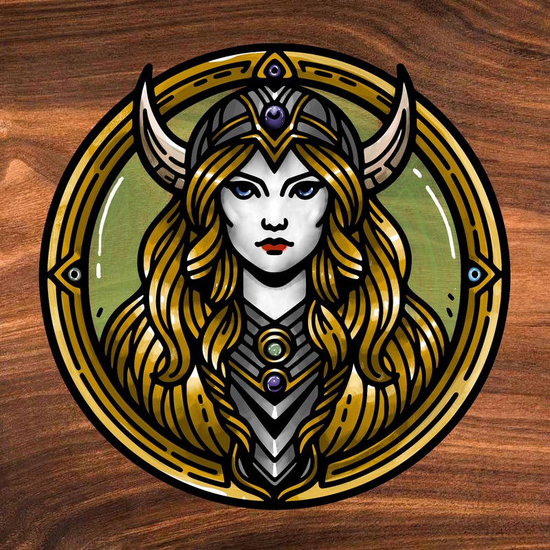 realistic valhalla goddess  symbol