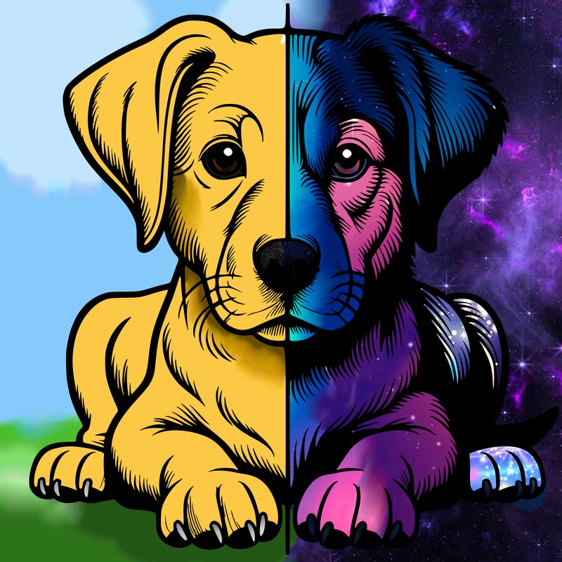 realistic dog split picture