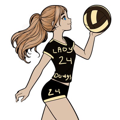 volley ball realistic girl
