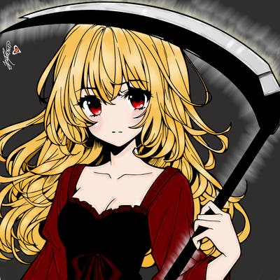 manga girl with scythe