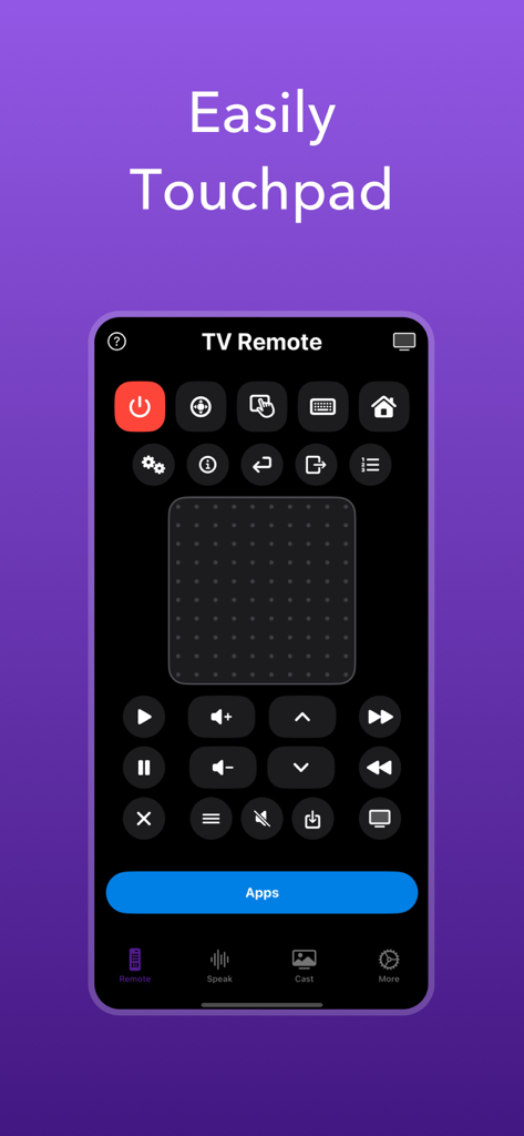 TV Remote Control Universal AI - Universal TV remote app showing a central touchpad for easy navigation