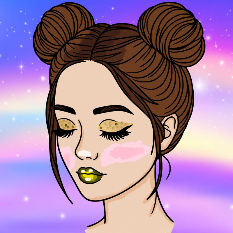 woman with hair buns