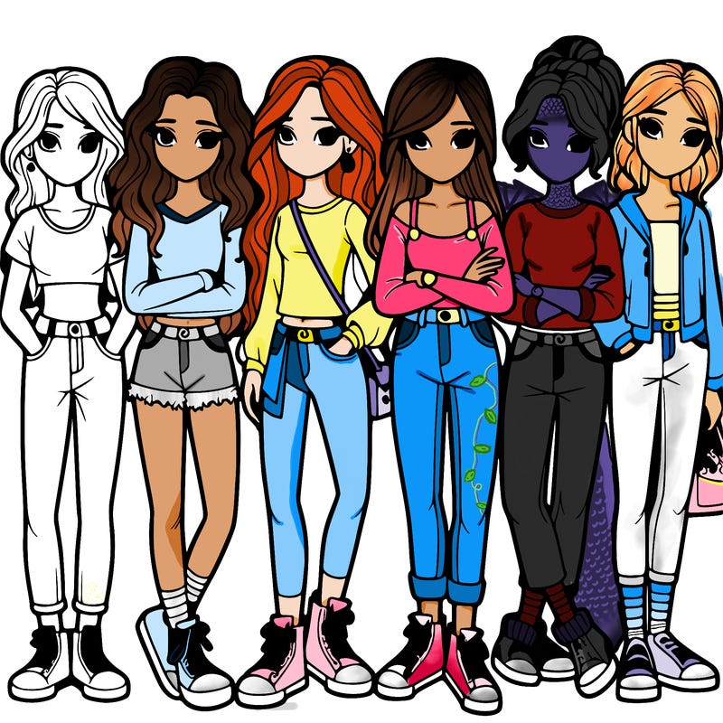 a group of teenage girls in a line