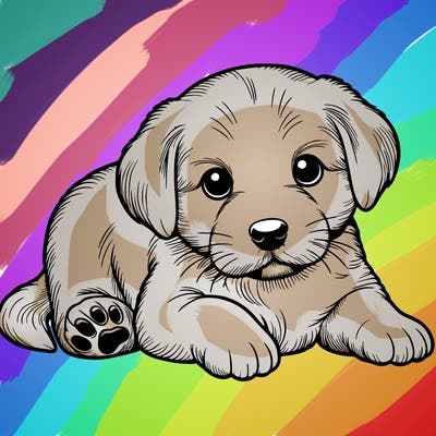 a cute realistic puppy