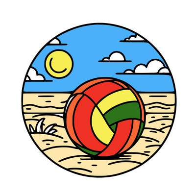 volleyball on a beach