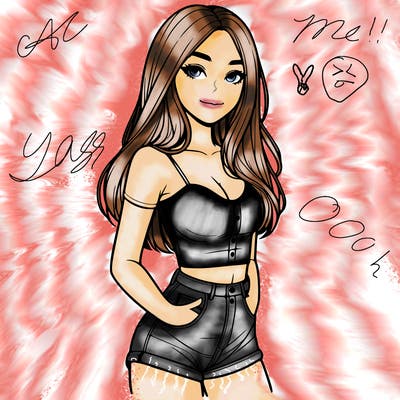 realistic girl in a short top