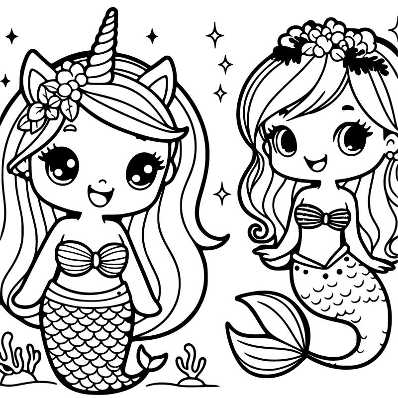 unicorn and mermaid girls