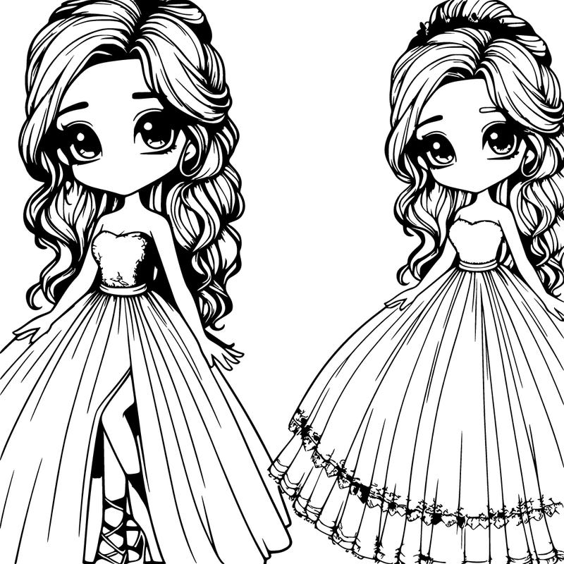 realistic girl in beautiful dress