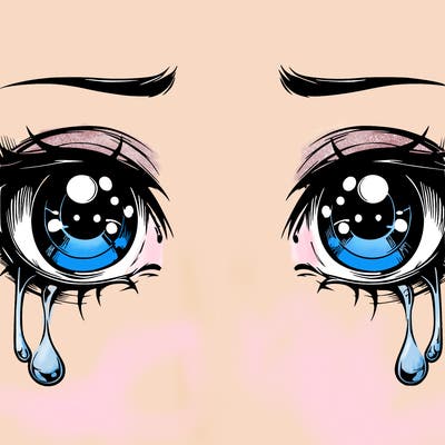 realistic eyes with tears