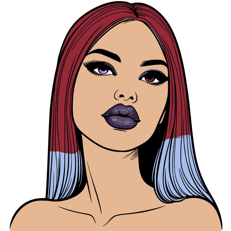 realistic woman with full lips