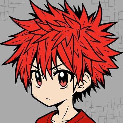 spikey hair anime boy