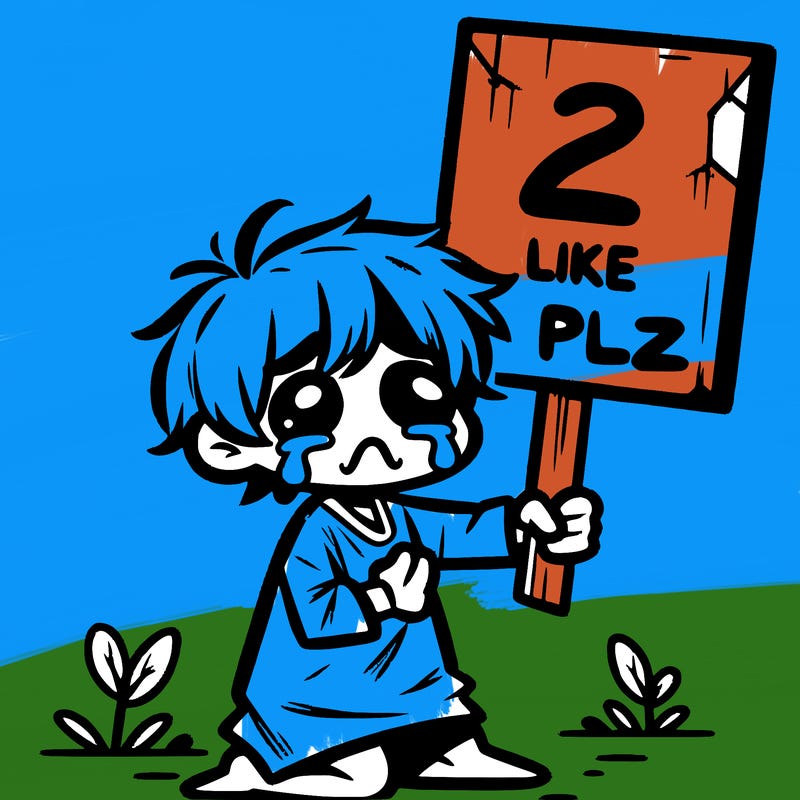 small poor toddler crying with sign that says 2 like plz
