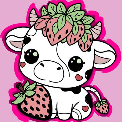 cute strawberry cow