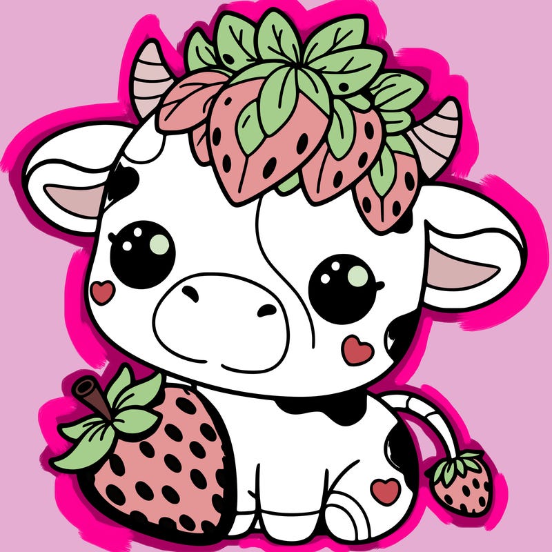 cute strawberry cow