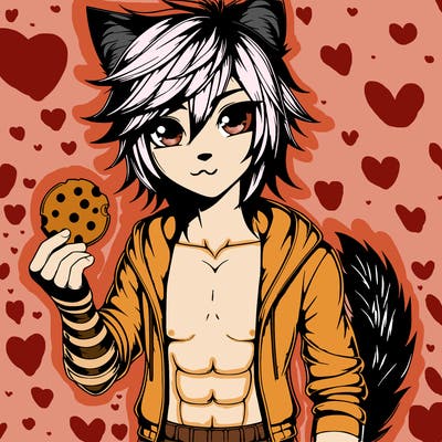 realistic noi from aphmau with a cookie