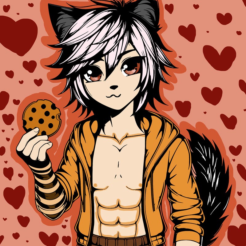 realistic noi from aphmau with a cookie