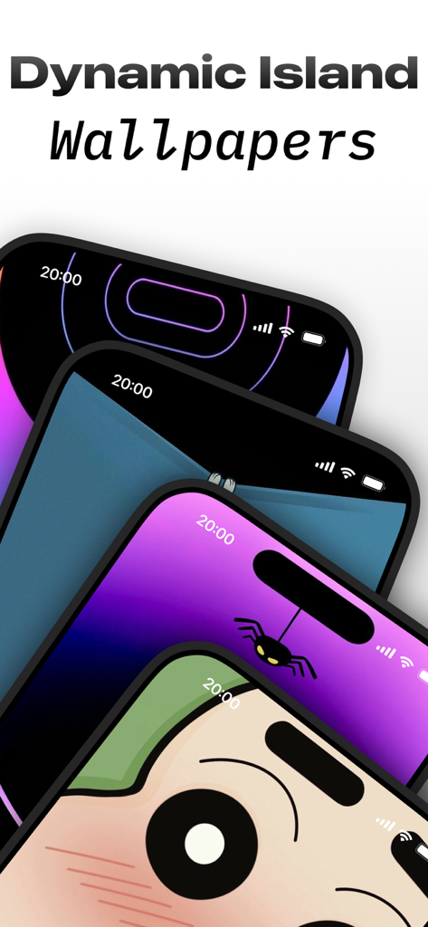 Emoji Battery Widget - Collection of creative and aesthetic dynamic island wallpaper designs for iPhone showing a spider and cartoon face