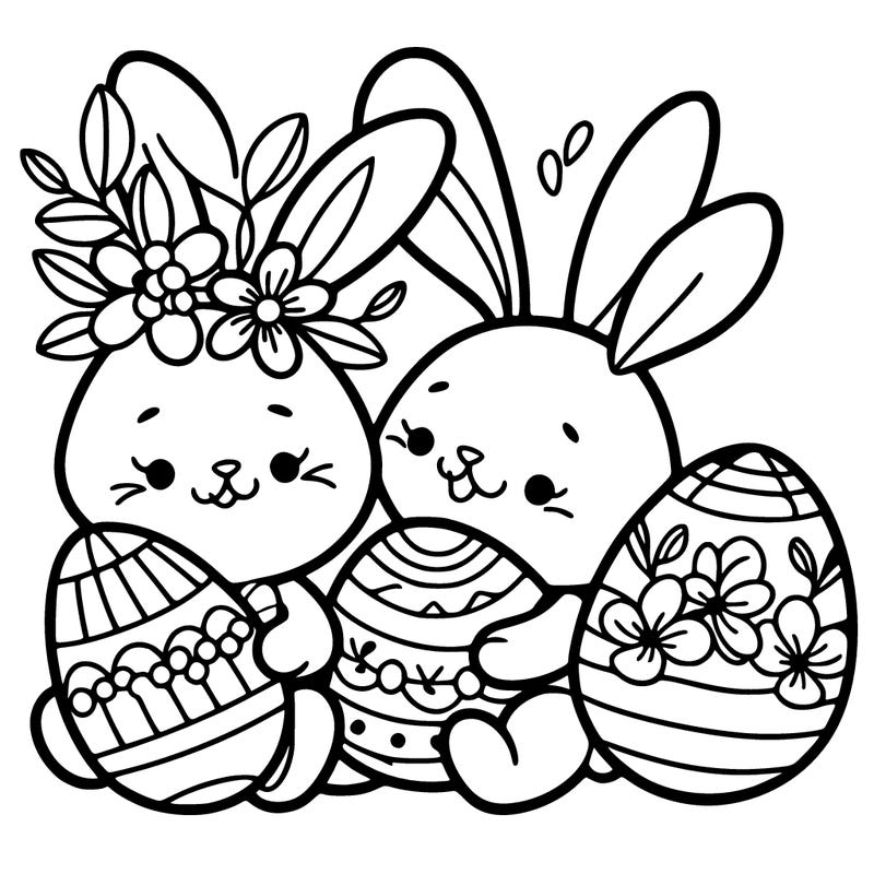 easter bunnies, easter eggs