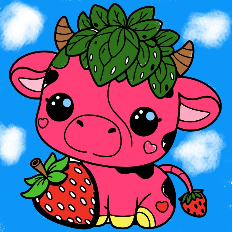 cute strawberry cow