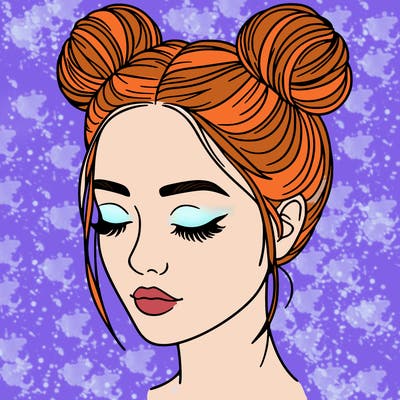 woman with hair buns