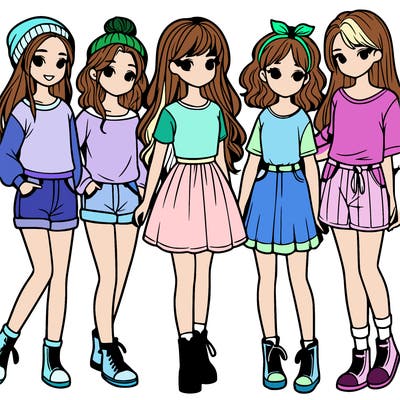 a group of five girls