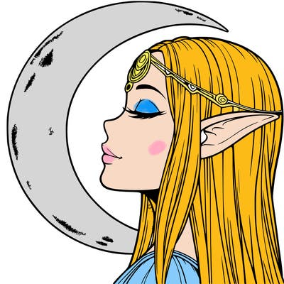 a realistic moon elf