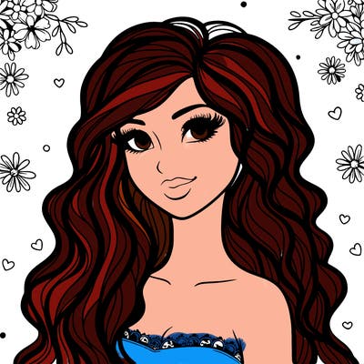 pretty woman with long wavy hair