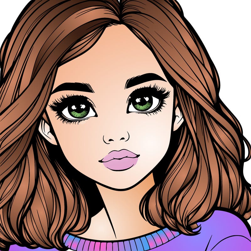 realistic girl whith cute eyes