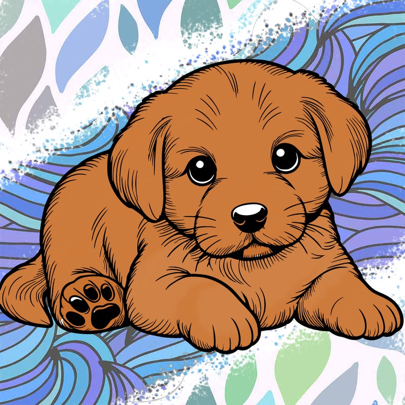 a cute realistic puppy