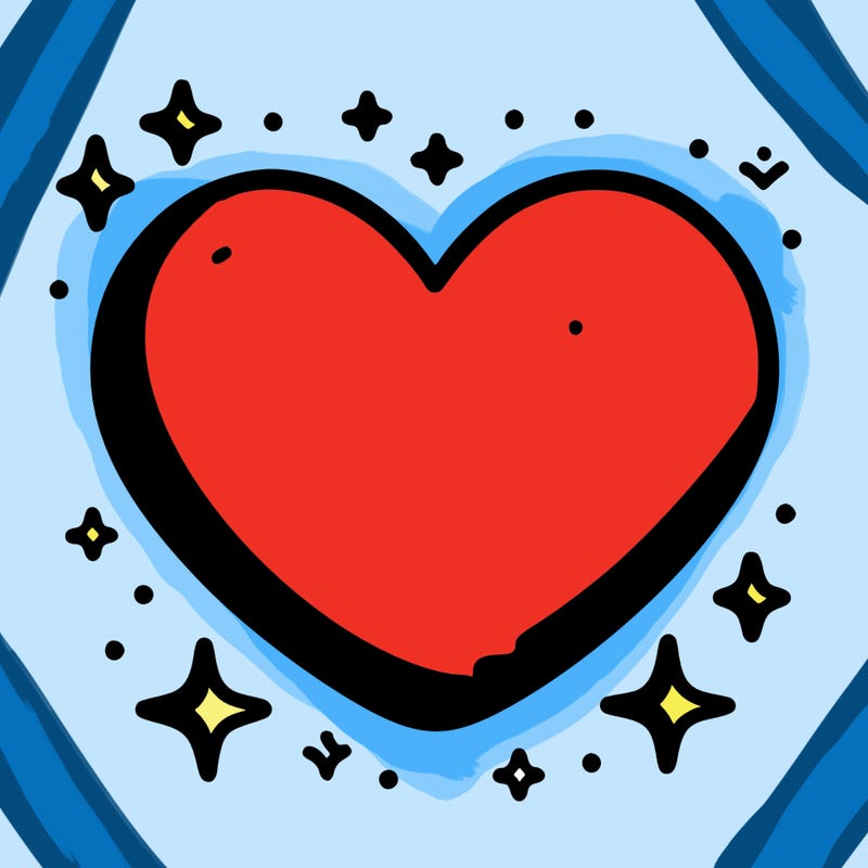 pink heart with stars