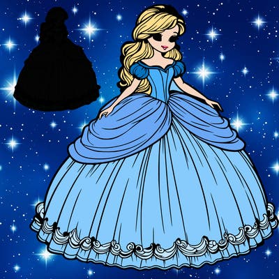 realistic princess with a big dress