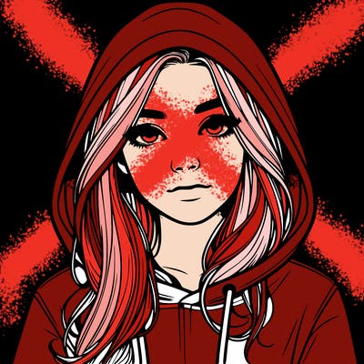 realistic girl with a hoodie