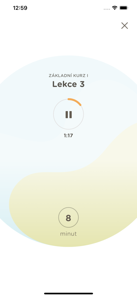 Calmio - User interface of Calmio app during a timed meditation session