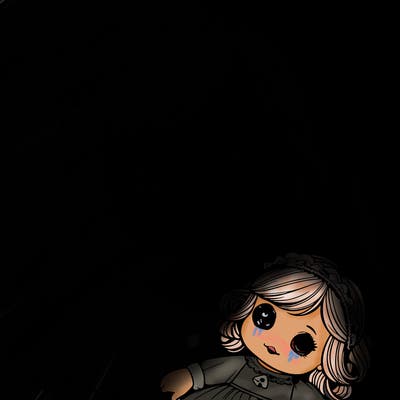 realistic girl with a doll