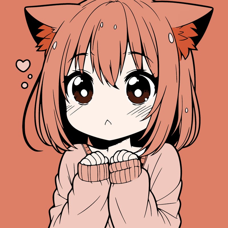 shy anime catgirl
