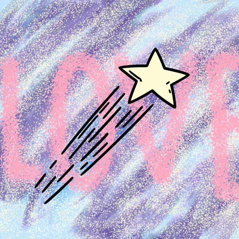 a shooting star in the sky