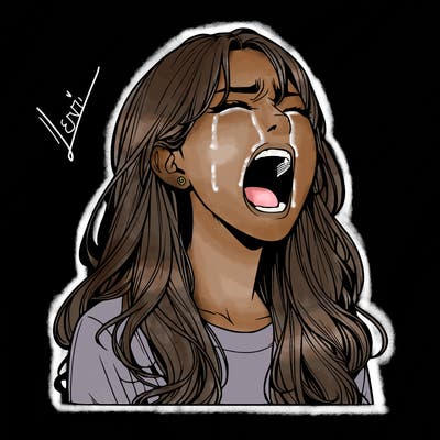 screaming realistic, girl