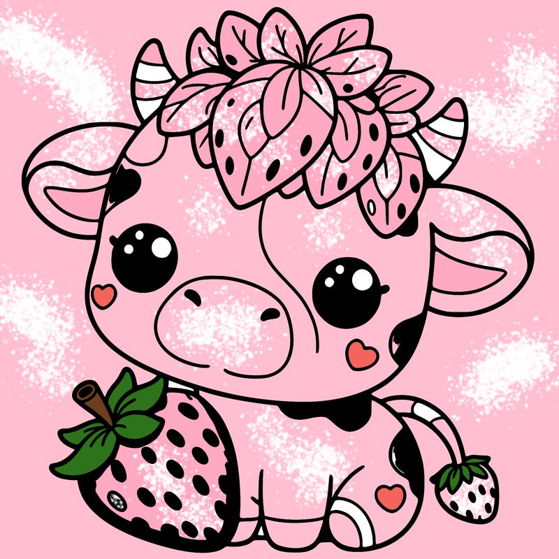 cute strawberry cow