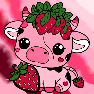 cute strawberry cow