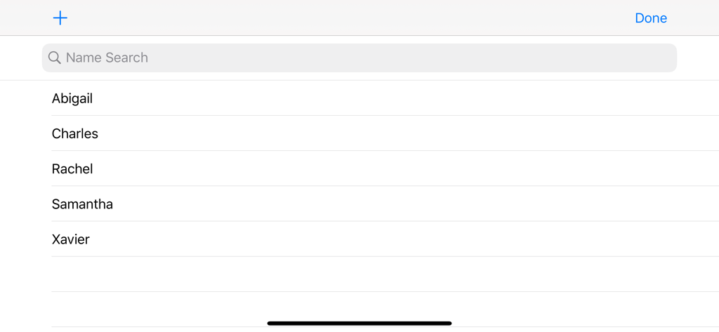 Oberfläche, die eine Liste von Schülernamen zur Verfolgung des Fortschritts in der Mathematik-Manipulatoren-App anzeigt