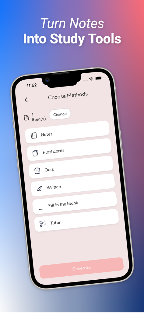 StudyPup - StudyPup interface for generating AI study tools like flashcards and quizzes from notes