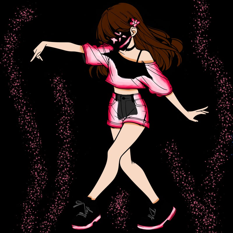 realistic girl danceing