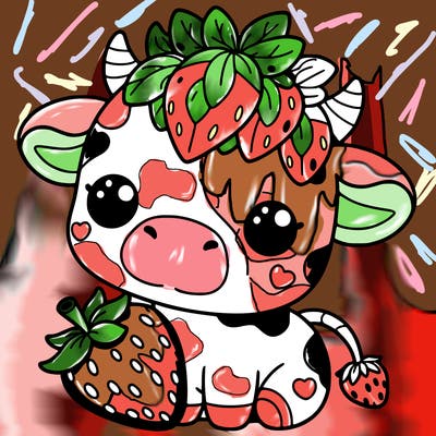 cute strawberry cow