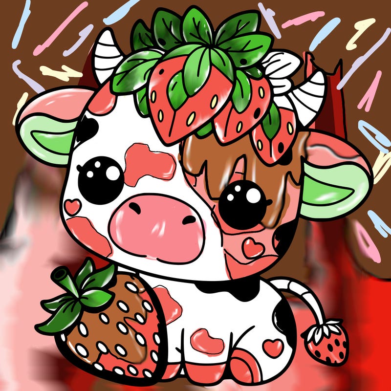 cute strawberry cow