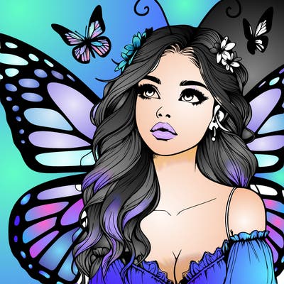 butterfly fairy realistic girl