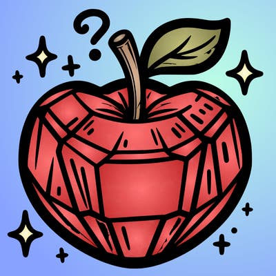 very shiny crystal apple