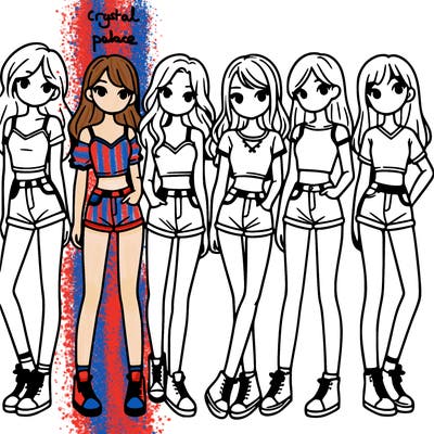 a group of girls wearing crop tops and shorts