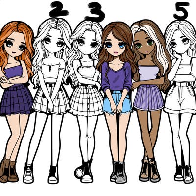 a group of girls realistic