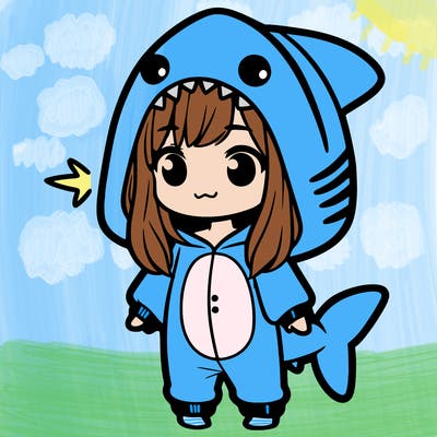 girl in shark onesie