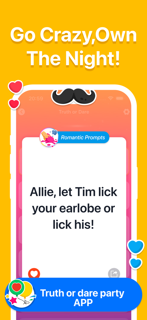 Truth or Dare?Spicy Dirty game - Un desafío de reto romántico en la interfaz de la aplicación Verdad o Reto Juego picante y atrevido